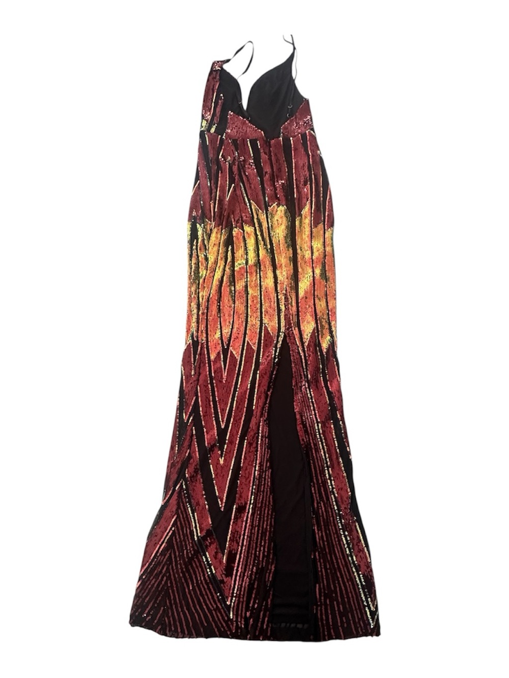 Lulu's Burgundy and Gold Sequin Maxi Dress - Picture 2 of 3